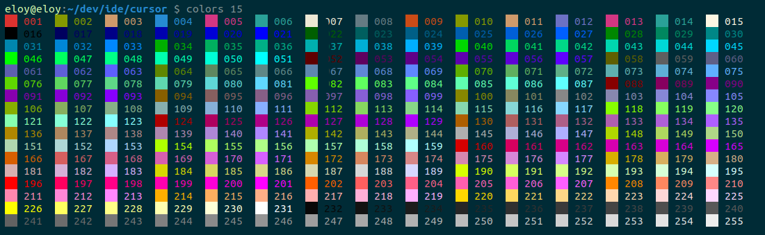 256 Color palete