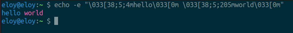 Formatting hello world with colors